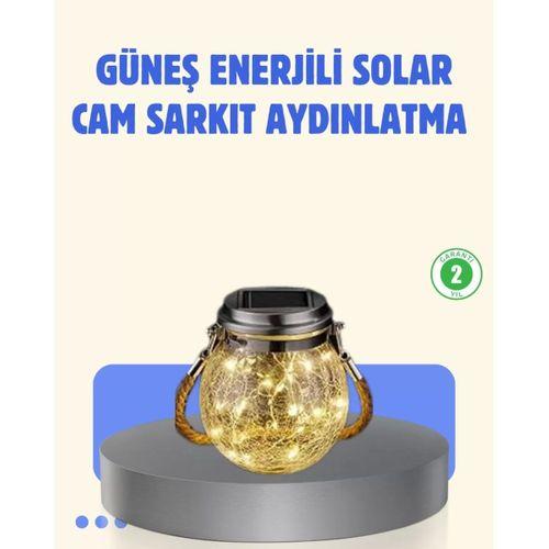Güneş Enerjili Cam Sarkıt Bahçe Balkon Teras Aydınlatma 30 Led