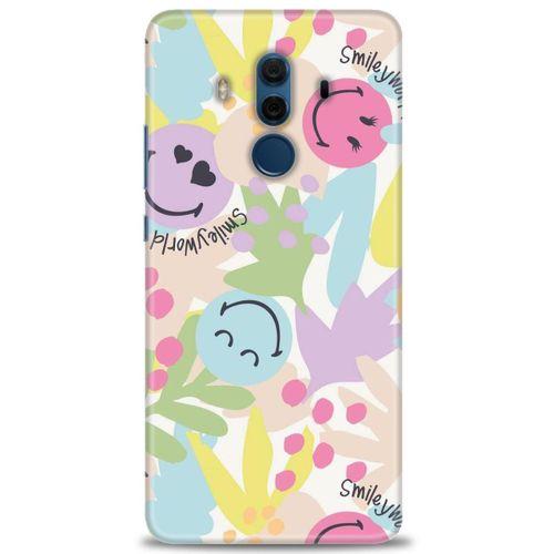 Huawei Mate 10 Pro Kılıf HD Baskılı Kılıf - Smiley World + Tam Ekran Koruyucu