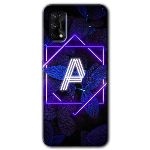 Potkal Hediye Fabrikası Realme 7 Pro Kılıf HD Desen Baskılı Arka Kapak - Dark Neon Yaprak A Harfi