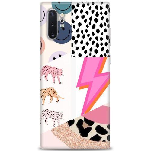 Samsung Galaxy Note 10 Plus Kılıf HD Baskılı Kılıf - Kaplan Benek Şimşek + Tam Ekran Koruyucu