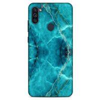 Mermer Desenli (13) Tema Silikon Kap Turkuaz Samsung Galaxy M11 Kılıf