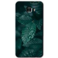 MRCİLETİSİM MRCİLETİSİM Samsung Galaxy C9 Pro Kılıf HD Desen Baskılı Arka Kapak + Temperli Cam - Yağmurlu Yaprak