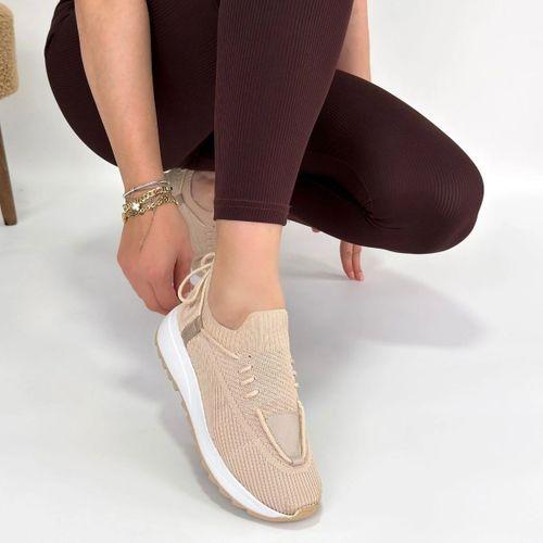 Renji Bej Triko Bağcıklı Spor Ayakkabı