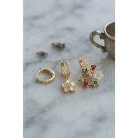3 lü Set Gold Renk Çiçek Model Küpe