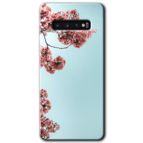 MRCİLETİSİM MRCİLETİSİM Samsung Galaxy S10 Kılıf HD Desen Baskılı Arka Kapak + Temperli Cam - Japon Çiçeği