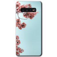 MRCİLETİSİM MRCİLETİSİM Samsung Galaxy S10 Kılıf HD Desen Baskılı Arka Kapak + Temperli Cam - Japon Çiçeği