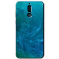 Huawei Mate 10 Lite Kılıf HD Desen Baskılı Arka Kapak - Mavi Aura + Kırılmaz Cam