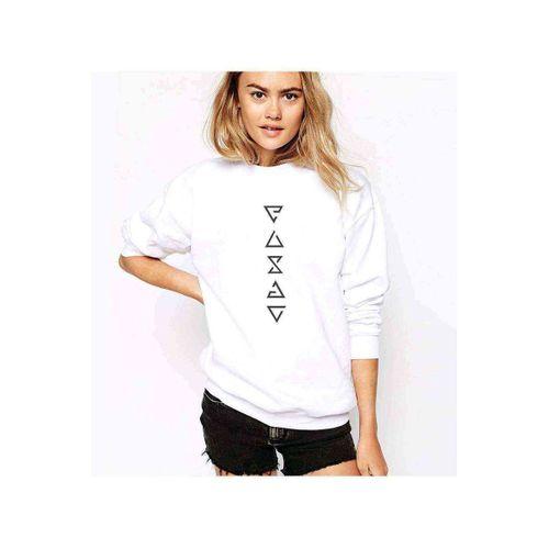 The Witcher Signs Dikey Baskılı Beyaz Kadın Sweatshirt