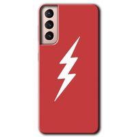 MRCİLETİSİM Samsung Galaxy S21 Plus Kılıf HD Desen Baskılı Arka Kapak + Temperli Cam - Flash Logo