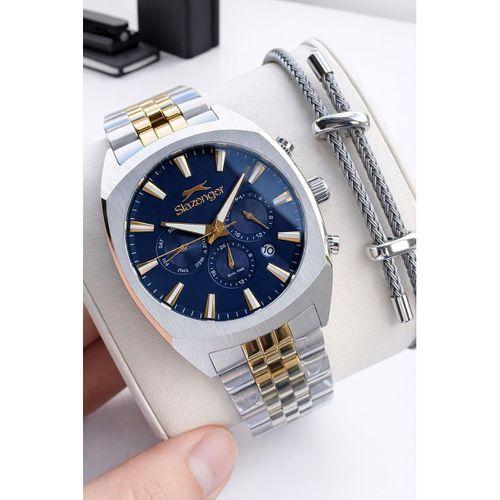 Slazenger İtalyan Tasarım Bileklik Hediyeli 2 Yıl Garantili 10 Atm Çelik Erkek Kol Saat ESL.2574.330