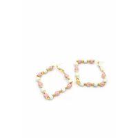 Mineli Halka Küpe - Pembe