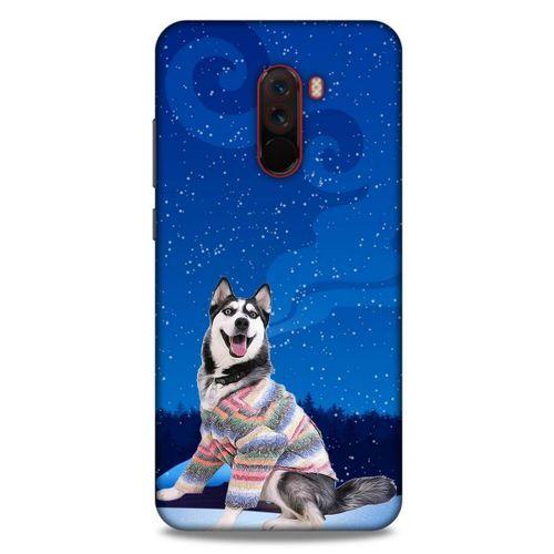 Xiaomi Pocophone F1 Kılıf Köpek Kıyafetleri (45) Liquid Air Kılıf Husky Renkli Süveter