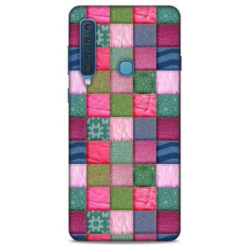 Samsung Galaxy A9 2018 Kılıf Patchwork (35) Fit Design Kılıf Toz Pembe Lacivert