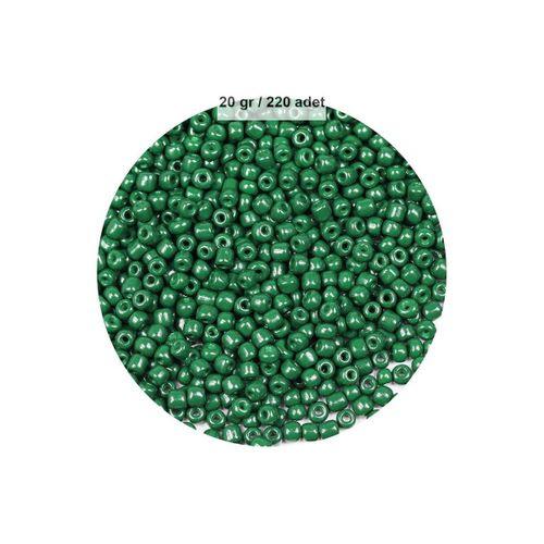Koyu Yeşil Renk 4 mm Yaklaşık 220 adet/20 gram Cam Boncuk Oya Yazma Bileklik ve Kolye