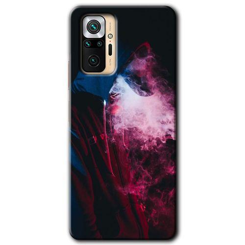 MRCİLETİSİM Xiaomi Redmi Note 10 Pro Kılıf HD Desen Baskılı Arka Kapak + Temperli Cam - Smoke-Man
