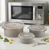 3'lü Yuvarlak Mikrodalga Saklama Kabı Seti