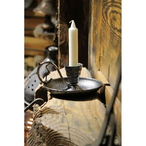 Metal Nostalji Mumluk & El Şamdanı Kendinden Iğneli Mum Hediyeli Gümüş Turna2623-5