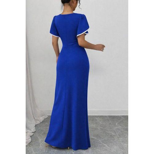 Kadın Kısa Kollu Kare Yakalı önden çapraz Kesim Detaylı Krep Elbise