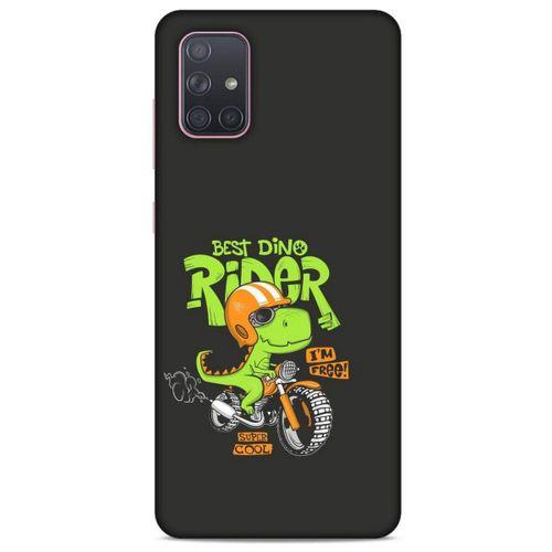 Animax Bisikletli Dinozor Samsung Galaxy A71 Kılıf Desenli Silikon