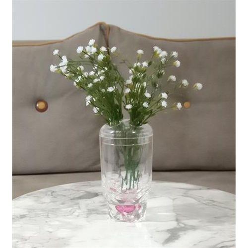 2 Adet Vazo Dahil,Vazoda Çiçek,Beyaz Yapay Çiçek,Vazo Dekoratif Kristal Damlalı 6X6X19Cm