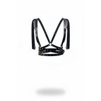 Siyah Kadın Kemer Zımbalı Deri Vücut Aksesuarı - Brf1004