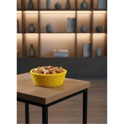 Yuvarlak Çerezlik Sarı Şık Tasarım Ve Kompakt Boyut