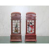 Telefon Kulübesi Tasarımı Yılbaşı Temalı Işıklı Müzikli Kar Küresi