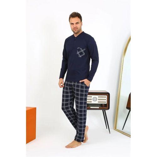 Erkek Uzun Kol Penye Lacivert Pijama Takımı