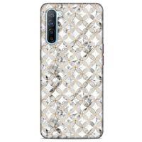 Mermer Desenli (37) Tema Silicone Cover Gümüş Gri Oppo Reno 3 Kılıf