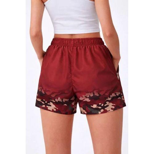 Deniz Şortu Fermuarlı Cepli File Astarlı Hızlı Kuruyan Premium - Bordo