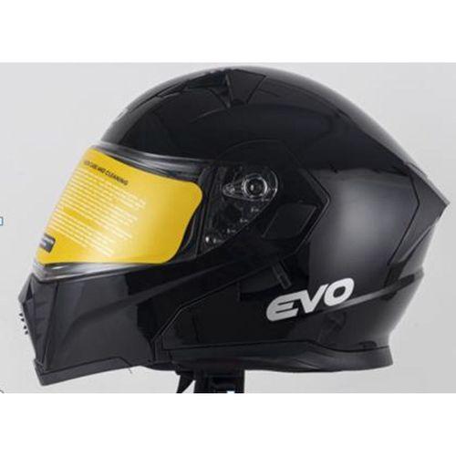 SEVGENT Kask Çenesi Açılır Gözlüklü Evo Parlak Siyah 90608 -S-