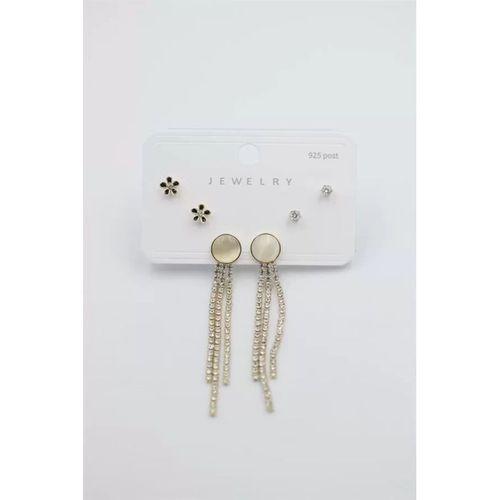 Çoklu Set Küpe - Altın