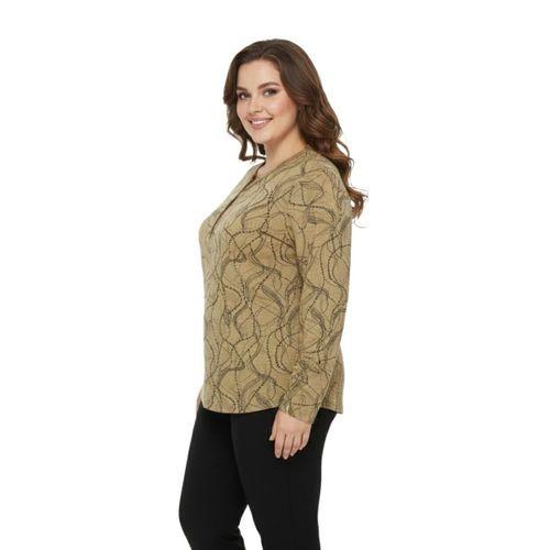 Kadın V Yaka Baskılı 2 Düğmeli Bluz BGL-ST05094