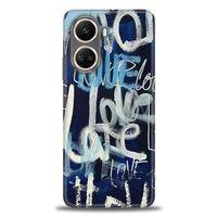 Tecno Camon 19 Neo Kılıf HD Baskılı Kılıf - Love Mavi + Tam Ekran Koruyucu
