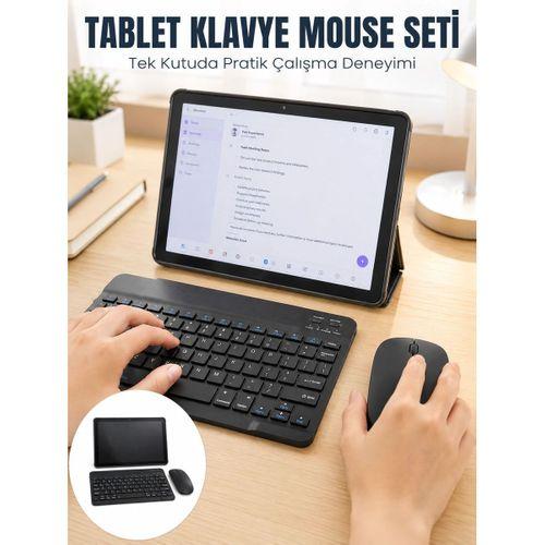Sım Kartlı Android Tablet Bluetooth Klavye Kablosuz Mouse Geniş Ekran Ve Taşınabilir Kullanım Seti