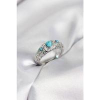 Vintage Model Mavi Taşlı Gümüş Renk Kadın Yüzük