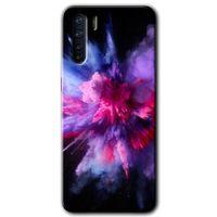 Oppo A91 Kılıf HD Baskılı Desen + Hayalet Cam Yandan Görünmez