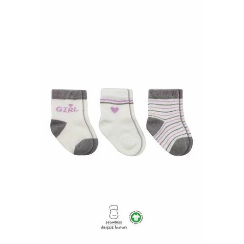 3'lü Penye Boy And Girl Soket Çorap Bs10114 Gri