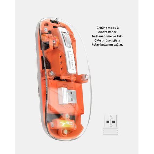 Çift Modlu Kablosuz Bluetooth 5.0 + 2.4ghz Mouse – 3 Cihaz Bağlantılı, Hızlı Geçiş Düğmeli