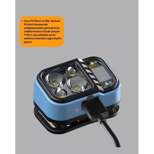 Süper Parlak Led Kafa Feneri 3 Renk 53 Mod Type C Şarjlı