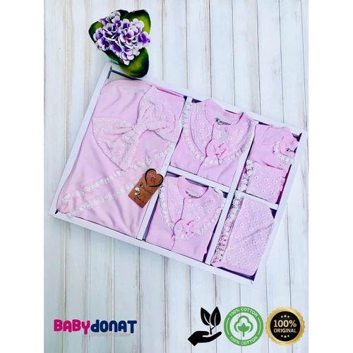 Dantelli Kız Bebek 10 Parça Kız Bebek Hastane Çıkışı Kutulu %100 Pamuk