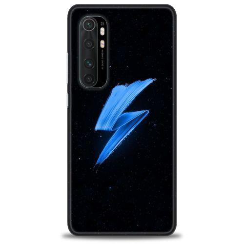 Xiaomi Mi Note 10 Lite Kılıf HD Baskılı Kılıf - Mavi Şimşek + Tam Ekran Koruyucu