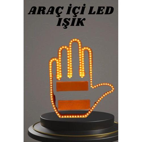 El Orta Parmak Led Kumandalı Araç İçi Reflektör Arka Cam El Simgesi
