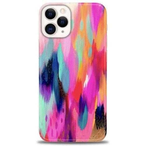 iPhone 12 Pro Kılıf HD Baskılı Kılıf - Yaldızlı Renkler + Tam Ekran Koruyucu