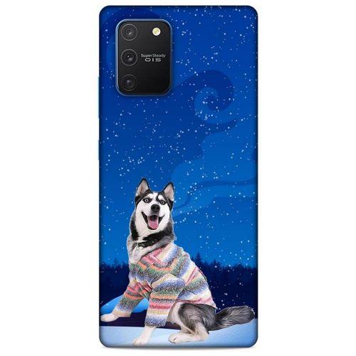 Samsung Galaxy S10 Lite Kılıf Köpek Kıyafetleri (45) Liquid Air Kılıf Husky Renkli Süveter