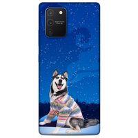 Samsung Galaxy S10 Lite Kılıf Köpek Kıyafetleri (45) Liquid Air Kılıf Husky Renkli Süveter