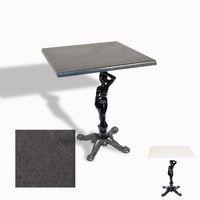 Dockers Çipa 1003 Döküm Ayak Kare Masa 70X70 cm - (Werzalit, Wermodin ve Allzalit Tabla) - Grey Marble