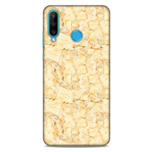 Mermer Desenli (49) Tema Ultra Silikon Kılıf Gold Huawei P30 Lite Kılıf