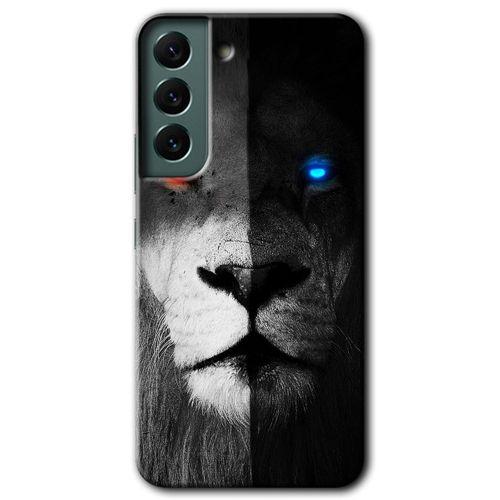 Galaxy S22 Plus Kılıf HD Desen Baskılı Arka Kapak - Fire and Ice Lion