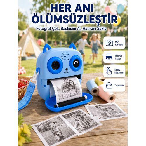 Çocuklar İçin Termal Baskılı Dijital Fotoğraf Makinesi Ön Ve Arka Kameralı